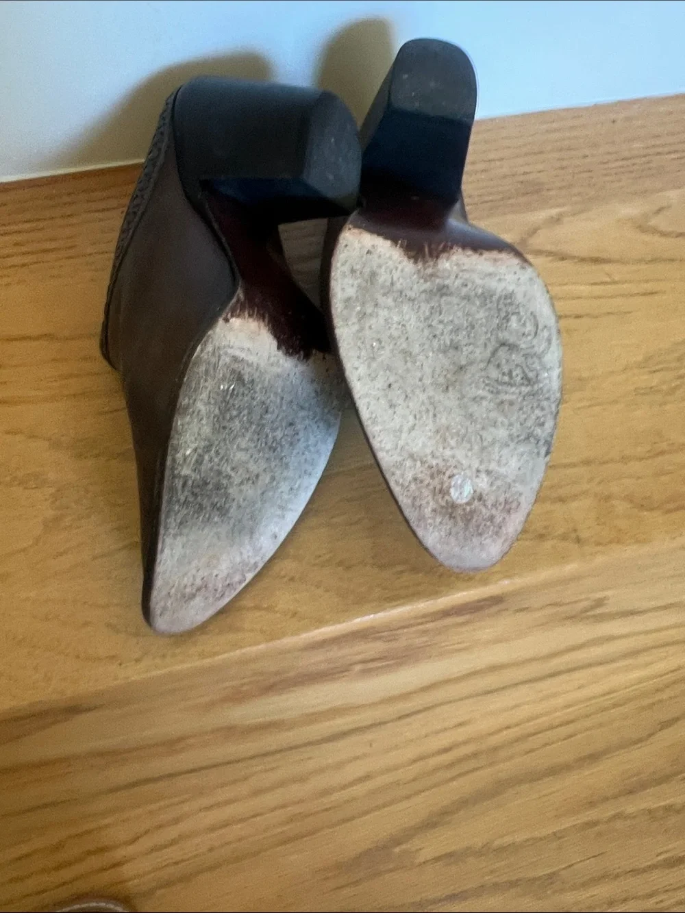 Lucchese Dark Brown Pointed Leather Ankle Slip-Ons